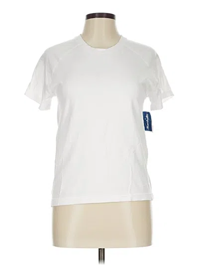 Pre-owned 90 Degree By Reflex Short Sleeve Top White Crew Neck Tops