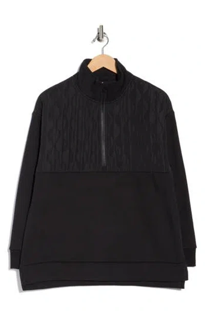 90 Degree By Reflex Silicon Fleece Half Zip Pullover In Black