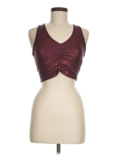 Pre-owned 90 Degree By Reflex Sleeveless Top Burgundy Plunge Neckline Tops