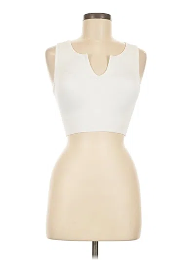 Pre-owned 90 Degree By Reflex Sleeveless Top Ivory Keyhole Neckline Tops