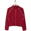 90 Degree By Reflex Softlite Moonlight Zip Bomber Jacket In Red