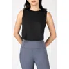 90 Degree By Reflex Super Soft 2-pack Side Slit Crop Tank In Peacoat/black