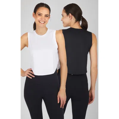 90 Degree By Reflex Super Soft 2-pack Side Slit Crop Tank In Multi