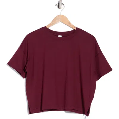 90 Degree By Reflex Super Soft Deluxe Boxy Cropped T-shirt In Brown
