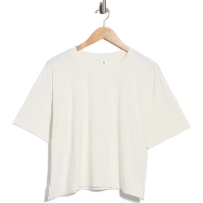 90 Degree By Reflex Super Soft Deluxe Boxy Cropped T-shirt In White