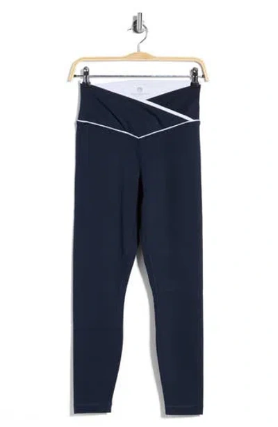 90 Degree By Reflex Superflex Crossover High Waist 7/8 Leggings In Blue