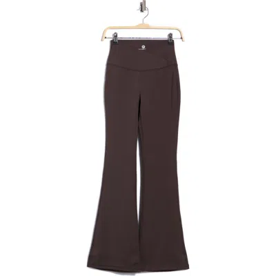 90 Degree By Reflex Superflex Madison Crossover Flared Leggings In Brown