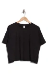 90 Degree By Reflex Supersoft Day One Boxy High-low T-shirt In Black