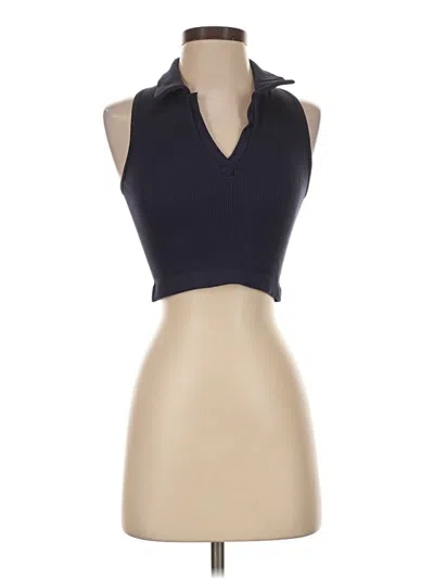 Pre-owned 90 Degree By Reflex Tank Top Blue Halter Neckline Tops