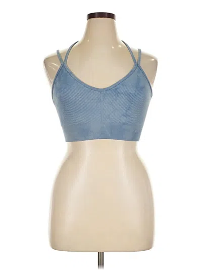 Pre-owned 90 Degree By Reflex Tank Top Blue Solid Pattern Square Neckline Tops