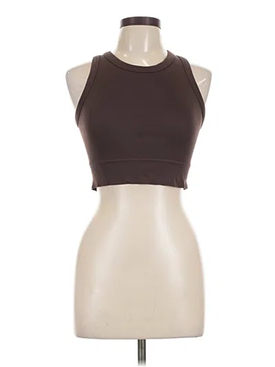 Pre-owned 90 Degree By Reflex Tank Top Brown Halter Neckline Tops