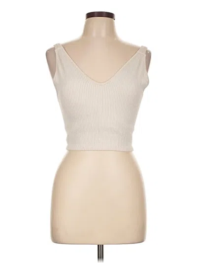 Pre-owned 90 Degree By Reflex Tank Top Ivory Strapless Neckline Tops