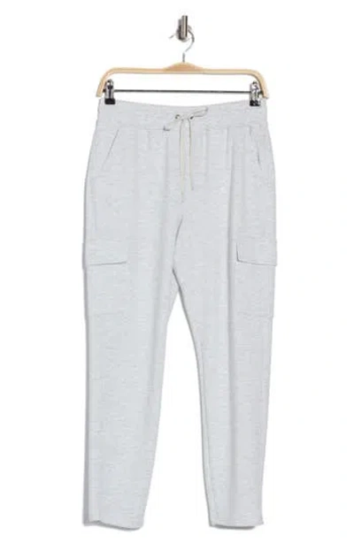 90 Degree By Reflex Tapered Scuba Cargo Pants In Heather Light Grey