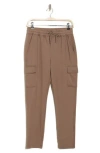 90 Degree By Reflex Tapered Scuba Cargo Pants In Mocha Latte