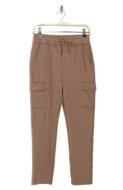 90 Degree By Reflex Tapered Scuba Cargo Pants In Mocha Latte
