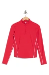 90 Degree By Reflex Tennis Interlock Half Zip Pullover In Red