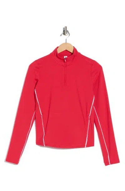 90 Degree By Reflex Tennis Interlock Half Zip Pullover In Red