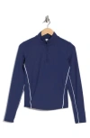 90 Degree By Reflex Tennis Interlock Half Zip Pullover In Blue