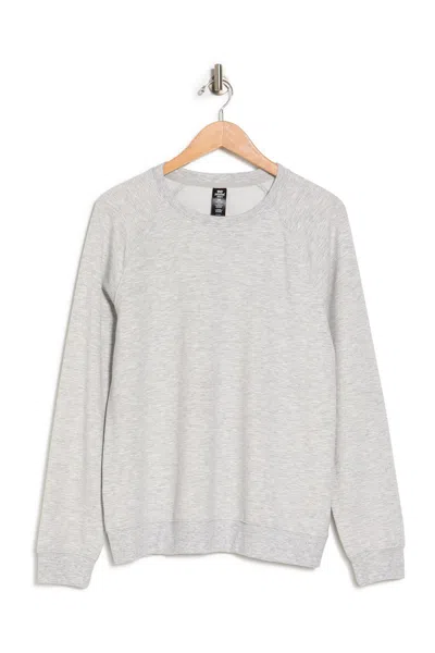 90 Degree By Reflex Terry Brushed Long Sleeve Sweatshirt In Htr.grey
