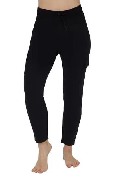 90 Degree By Reflex Terry Fleece Jamie Tapered Joggers In Black