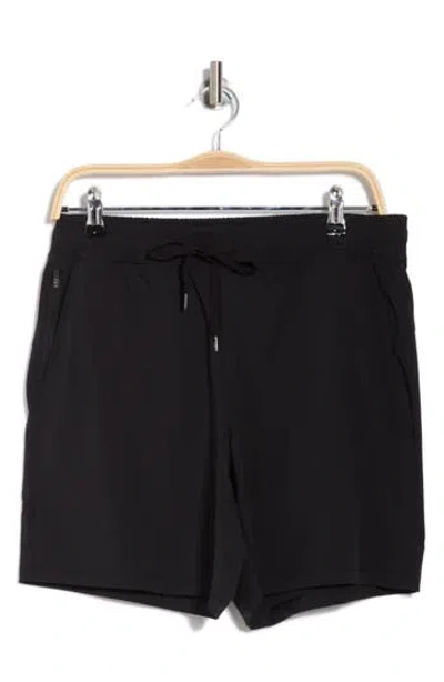 90 Degree By Reflex Textured Sonic Drawstring Shorts In Black