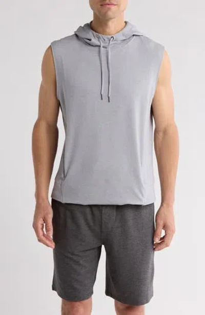 90 Degree By Reflex Training Season Sleeveless Hoodie In Heather Weathervane