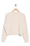90 Degree By Reflex Tranquility Marled Piqué Cropped Sweatshirt In Crystal Gray