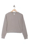 90 Degree By Reflex Tranquility Marled Piqué Cropped Sweatshirt In Gray