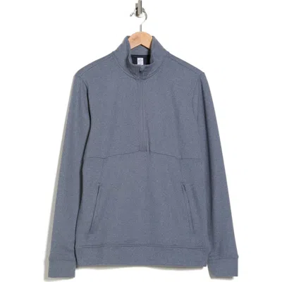 90 Degree By Reflex Ultra Mélange Fleece Half Zip Sweatshirt In Blue