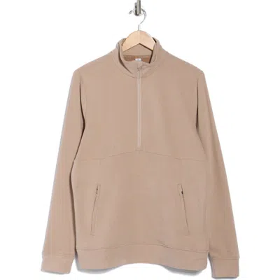 90 Degree By Reflex Ultra Mélange Fleece Half Zip Sweatshirt In Neutral
