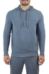 90 Degree By Reflex Ultra Mélange Fleece Hoodie In Navy Blazer
