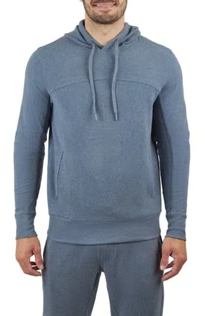 90 Degree By Reflex Ultra Mélange Fleece Hoodie In Navy Blazer