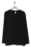 90 Degree By Reflex Oasis Scuba Knit Long Sleeve T-shirt In Black