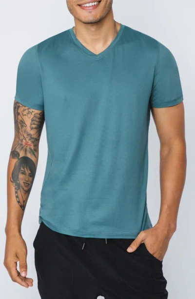 90 Degree By Reflex V-neck Short Sleeve T-shirt In Blue Reservoir