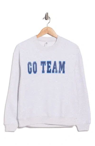 90 Degree By Reflex Varsity Vault Fleece Graphic Sweatshirt In Blue