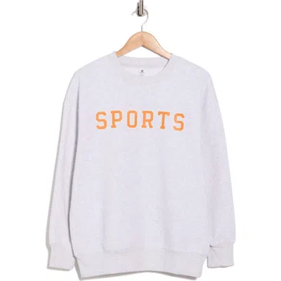 90 Degree By Reflex Varsity Vault Fleece Graphic Sweatshirt In White