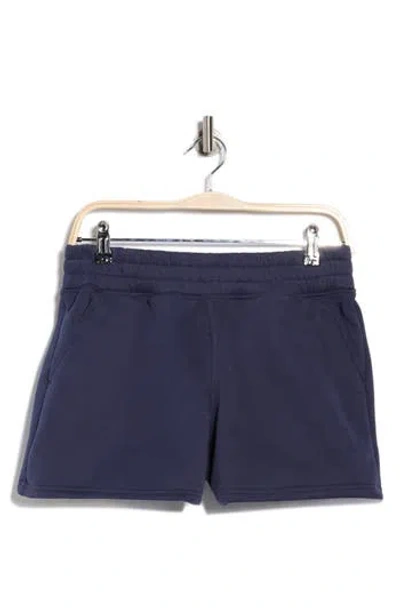 90 Degree By Reflex Varsity Vault Fleece Shorts In Blue