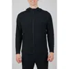 90 Degree By Reflex Waffle Warp Zip Hoodie In Black