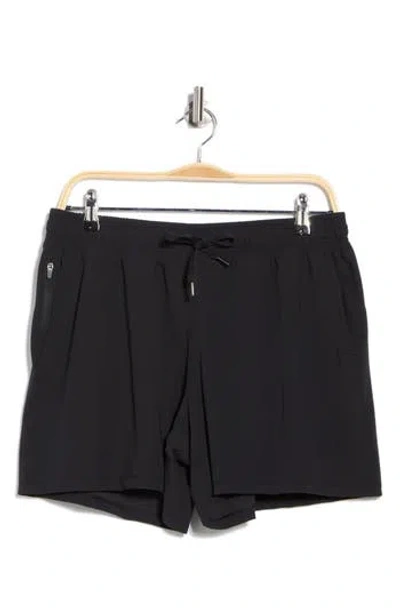 90 Degree By Reflex Warp Five-inch Active Shorts In Black