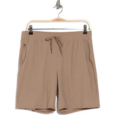 90 Degree By Reflex Warp Sonic 7" Active Shorts In Brown