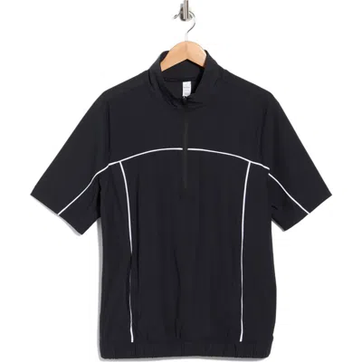 90 Degree By Reflex Warp X Preeminent Quarter Zip Top In Black/ White