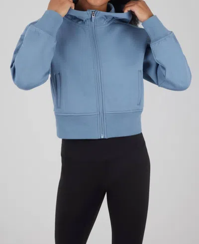 90 Degree By Reflex Women's Scuba Full Zip Jacket In Coronet Blue