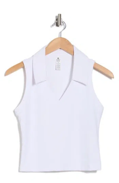 90 Degree By Reflex Wonderlink Ribbed Sleeveless Crop Polo