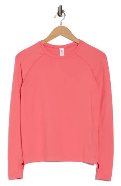 90 Degree By Reflex Zaia Long Sleeve Active Top In Pink