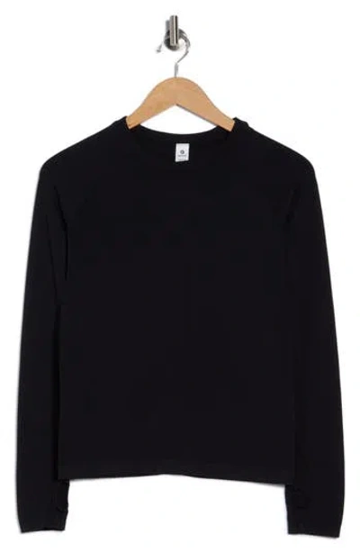 90 Degree By Reflex Zaia Long Sleeve Active Top In Black