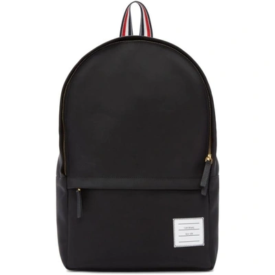 Thom Browne Unstructured Nylon Weave Backpack In Black
