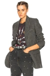 ISABEL MARANT ÉTOILE ICE OVERCOAT IN CHECKERED & PLAID, grey.,VE0635 17A010E