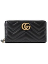 GUCCI GUCCI GG MARMONT ZIP AROUND WALLET,443123/DRW1T 1000 NERO