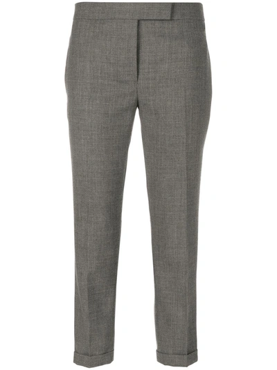 THOM BROWNE LOWRISE SKINNY TROUSERS IN MEDIUM GREY 2-PLY WOOL FRESCO,FTC025A0047312223517