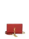 SAINT LAURENT Kate Monogram Leather Tassel Chain Wallet